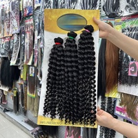 Ensemble de faisceaux synthétiques à tissage bouclé 3x de haute qualité noir naturel 14-18 pouces extension de cheveux jerry curl fibre résistante à la chaleur