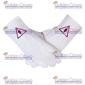 Gants maçonniques Royal & Select Masters de haute qualité en gros Gants de défilé de sport en coton Sports d'hiver-par Gants en coton - Product Image 2