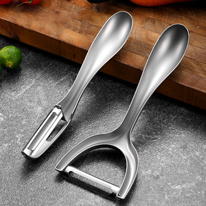 Frosted All Steel Gourd Peeler 2 Piece Set Multi Function <b>Fruit</b> <b>Vegetable</b> Peeler Kitchen <b>Tool</b> - Product Image 2