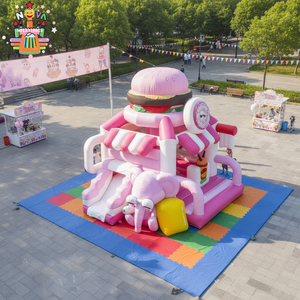 Château gonflable pour trampoline, <span class=keywords><strong>location</strong></span> pour fête, usage commercial, château gonflable princesse rose avec combinaison de toboggan gonflable, prix d'usine - Product Image 3