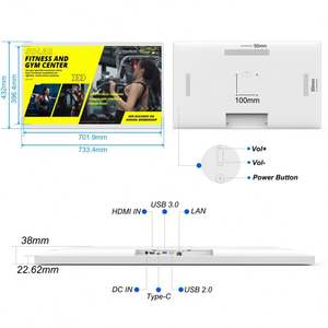 32 אינץ קיר אינץ 'קיר מסך מגע דיגיטלי מסך הפוסטר תצוגה שילוט דיגיטלי 4 + 32gb אופציונלי poe/nfc 6 מקסימום ביצועים oem - Product Image 5