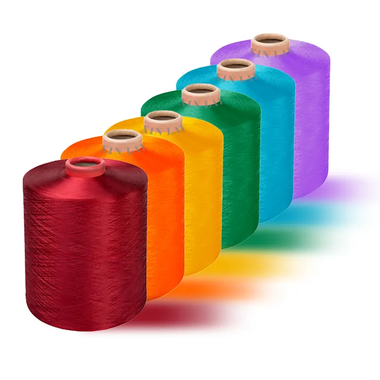 Polyester Dope Dyed DTY Yarn 150 Denier 48 dti Polyester iplik Turkey Market