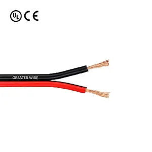 Usine Cuivre PVC Isolation Fil Rouge et Noir 2 Noyau RVB Câble et Fil 12awg 13awg 14awg 16 Awg Câble Haut-Parleur