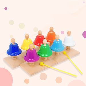 Instrumento de percusión Orff, campanas arcoíris de 8 tonos con soporte de madera de haya para enseñanza musical y entrenamiento de ritmo - Product Image 2