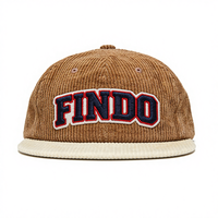 Gorras de Béisbol al por Mayor de Alta Calidad, de Pana, Deportivas, a la Moda, con Logotipo Bordado Personalizado, Ajustables, de Visera Plana, Sin Estructura