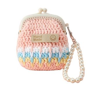Porte-clés tressé à la main couleur macaron avec chaîne de perles en résine, porte-clés léger et sûr pour affaires, design unique de Noël - Product Image 1