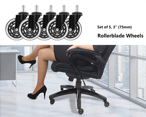 Roulettes pivotantes en polyuréthane noir de 75 mm (3 pouces) pour <span class=keywords><strong>chaise</strong></span> de bureau et skateboard – Nouveauté 2026 – Vente Flash - Product Image 5