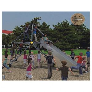 Túnel de Juegos Infantil para Exteriores con Red de Alambre y Tobogán de Acero Inoxidable, con Descuento - Product Image 1