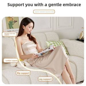 Cream Shaggy Sofa Three Seat Lounge Couch Modern Living Room Furniture for Apartment Bedroom Rental - Product Image 3