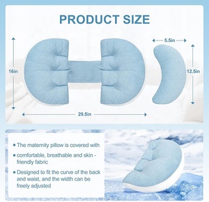 <span class=keywords><strong>Almohada</strong></span> de <span class=keywords><strong>Embarazo</strong></span> Ajustable de Espuma Viscoelástica con Funda Extraíble Antibacteriana para Soporte de Vientre, Cuello y Piernas - Product Image 6