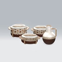 Ensemble de 3 casseroles isothermes festives du Ramadan 1,8L 2,3L 2,8L – Chauffe-plats isolés pour réunions familiales et service de repas