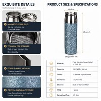 Cangkir Teh Terisolasi Titanium Murni 480ml 500ml 280ml Dinding Ganda Vakum Tutup Magnetik Filter Menjaga Panas Dingin Kantor Perjalanan