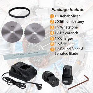 Nueva Cortadora Eléctrica de Doner <span class=keywords><strong>Kebab</strong></span> de 80W con Batería de Litio Inalámbrica, Cuchillo Semiautomático para <span class=keywords><strong>Kebab</strong></span> y Shawarma con Grosor Ajustable de 0-8mm - Product Image 4