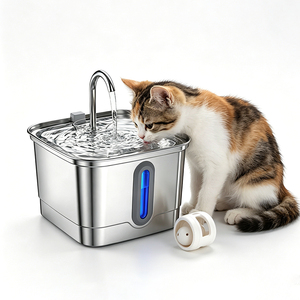 Bebedero Desmontable de Acero Inoxidable para Mascotas, Material sin Olor, Dispensador de Agua para Gatos - Product Image 1