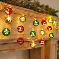Guirlande lumineuse LED en forme d'étoile, 1.5M, 10 LED, fil transparent blanc chaud, fonctionne à piles, décoration de sapin de Noël
