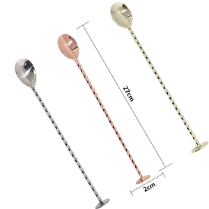 Tùy chỉnh chất lượng cao thép không gỉ 304 thanh muỗng Cocktail bartender <span class=keywords><strong>Swizzle</strong></span> trộn khuấy cho barware - Product Image 2