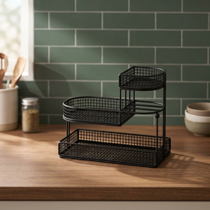 <b>Black</b> 3-Tier Metal <b>Wire</b> Storage Rack Countertop Organizer <b>Shelf</b> - Product Image 5