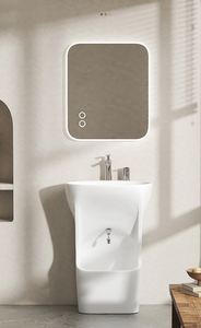 Produits musulmans : Lavabo d'ablution pour les pieds, double niveau, en céramique moderne, avec émail autonettoyant - Product Image 3