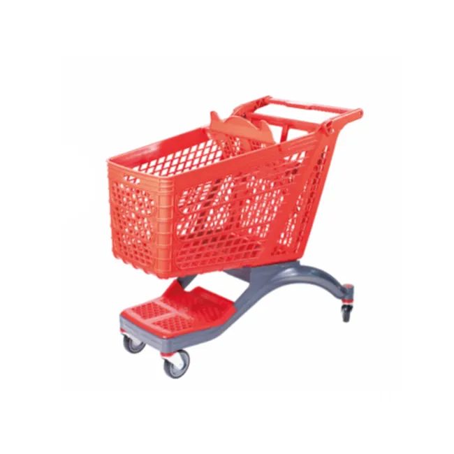 Hot Koop Aangepaste Plastic Winkelwagen Supermarkt Supermarkt Winkelen Trolley Kar Met Babyzitje