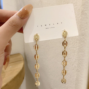 925เงินขาส่วนบุคคลหมูจมูกหัวเข็มขัดต่างหูห่วงโซ่หนึ่งต่างหูยาวหญิงต่างหูแฟชั่น - Product Image 3