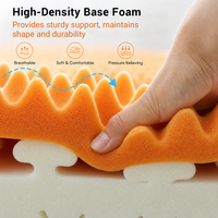Surmatelas en mousse découpée personnalisable, motif alvéolé, respirant, ergonomique, taille simple 18 cm