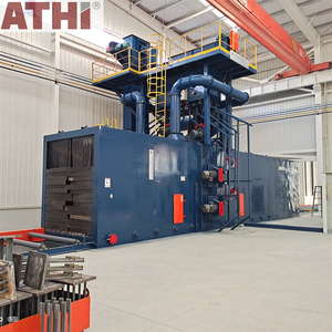 Machine de sablage à rouleaux entraînée par moteur PLC série ATHI Q69 pour prétraitement de tôles <span class=keywords><strong>et</strong></span> poutres en H, certifiée CE ISO - Product Image 4