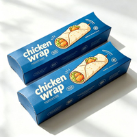 Emballage en gros pour rouleaux de poulet shawarma, emballage à emporter pour déjeuner, boîte en papier pour wraps de poulet, boîte personnalisée pour snacks de poulet