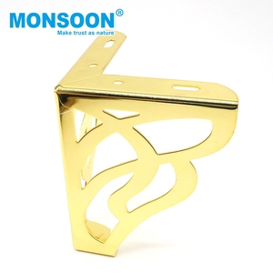 Accesorios para Sofá Monsoon, Patas de Soporte Resistentes para Mesa de Sala de Estar, Patas de Muebles en Forma de L, Patas de Metal Doradas - Product Image 1
