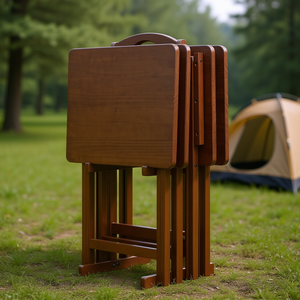 Mesa Plegable de Nogal para Exteriores Db Alex, Rectangular, para 2 Personas, Diseño Tradicional para Camping y Senderismo - Product Image 2