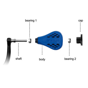 Manivela para carrete de pesca Tpe de 35 mm para carretes giratorios con llave azul - Product Image 3