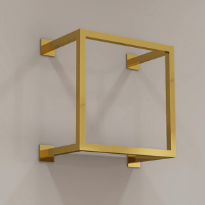 Estante de Metal personalizado con forma cuadrada, bolsa de pared dorada brillante, soporte de exhibición de ropa para tienda de ropa - Product Image 3
