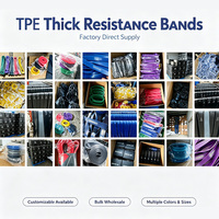 Juego de Bandas de Resistencia TPE para Entrenamiento de Fuerza, Estiramiento, Fisioterapia y Ejercicio Muscular