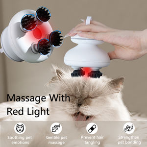 Kopfhaut massage gerät Elektrisches Haustier massage gerät für Hunde und Katzen, IPX7 wasserdichtes kabelloses Hunde katzen massage gerät, 4 Massage köpfe - Product Image 3