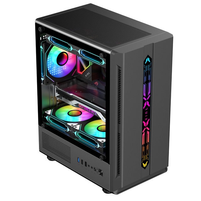 New Arrival RGB Matx PC Case Computer Case OEM Gaming Towers Cases SPCC Side Glass Black PC Cabinet Casing for Gamer