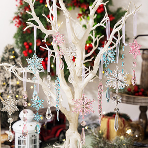 Nouvelles décorations de Noël transfrontalières en forme de flocon de neige transparent, décorations créatives en acrylique transparent pour arbre de Noël. - Product Image 3