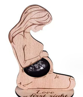 Cadre photo en bois personnalisé pour échographie de bébé, souvenir de grossesse, cadre photo souvenir en bois pour échographie de bébé