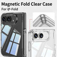 Étui de téléphone pliable transparent pour iPhone Duo 18 Fold avec béquille, coque de protection antichoc en PC pour téléphone portable