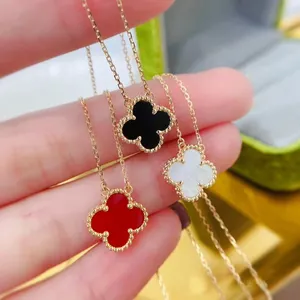 Copper Plated 18K Gold V Gold C A High Version Four-leaf Clover Necklace Does Not Fade Factory Wholesale