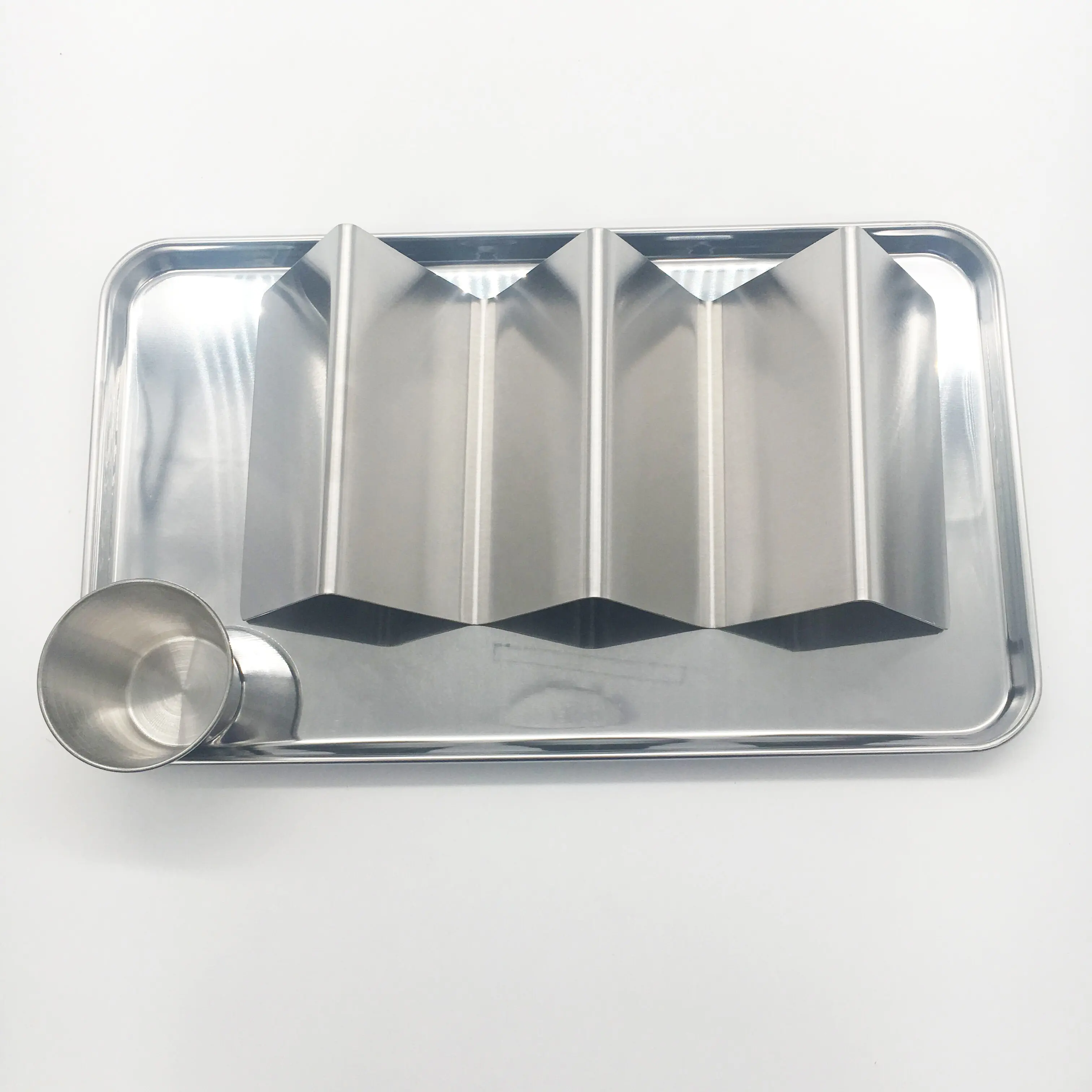 In Acciaio Inox Taco Stand Rack-Taco Vassoio di Servire Taco Piastra di Supporto Con La Salsa Dip Salsa Tazza