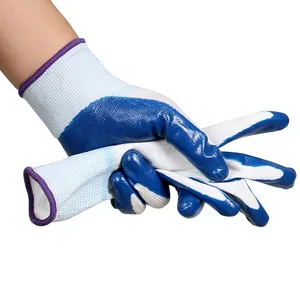 Hand Gloves Nitrile Coating Work Hand Gloves / Guantes De Nitrilo