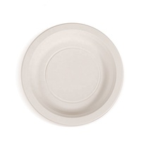 Assiette jetable en amidon de maïs biodégradable et écologique, vente en gros d'usine, assiette ronde en amidon de maïs