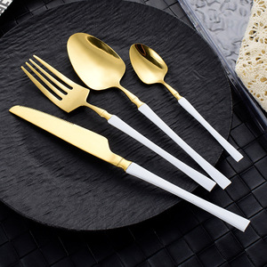 Service de <span class=keywords><strong>couverts</strong></span> en acier inoxydable 18/0 PVD Or Rose pour 6 personnes, design élégant, idéal pour liste de mariage et cadeau de pendaison de crémaillère - Product Image 3