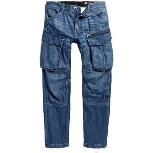 <b>Men's</b> Pants & Trousers 100% Cotton With 3D Pockets Mid Waist Regular Tapered Fit Cargo Denim <b>Jean</b> Pants - Product Image 2
