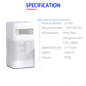 Purificateur d'air personnel USB portable mini <span class=keywords><strong>avec</strong></span> grille métallique, capteur de senteur corporelle, filtre HEPA véritable, purificateur d'air pour la maison et le <span class=keywords><strong>bureau</strong></span> - Product Image 3