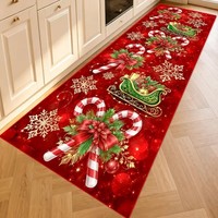 Wholesale Custom Christmas Kitchen Mat Runner, Non-Slip Washable Xmas Santa Rug, Holiday Floor Pad for Home Decor.