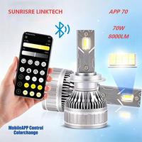 Phares LED pour voiture SunRise APP70 880 9-36V 140W 8000LM 3000-6500K IP68 Étanche Haute Luminosité Plug and Play Adaptation Universelle