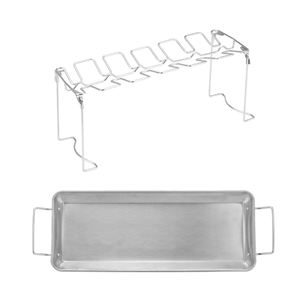 Rejilla de acero inoxidable para <span class=keywords><strong>horno</strong></span>, bandeja de goteo de Metal para asar pollo y alas, accesorios para <span class=keywords><strong>horno</strong></span> - Product Image 1