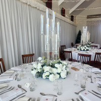 Candélabre de mariage à 9 bras en cristal clair à 9 bras bougeoir de mariage de luxe centre de table candélabre en cristal