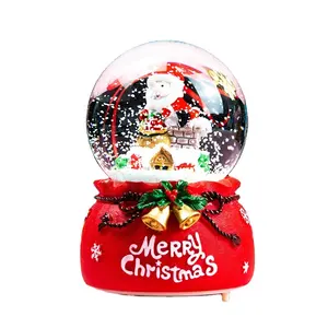 Tùy Chỉnh Nhựa Thủ Công Mỹ Nghệ Giáng Sinh Snowglobe Xmas Santa Waterglobe Với Âm Nhạc