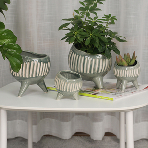 Maceta de bonsái de cerámica clásica grande de estilo chino con pata - Product Image 2